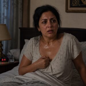 Middle,Eastern,Woman,Woke,Up,From,A,Hot,Flash,During